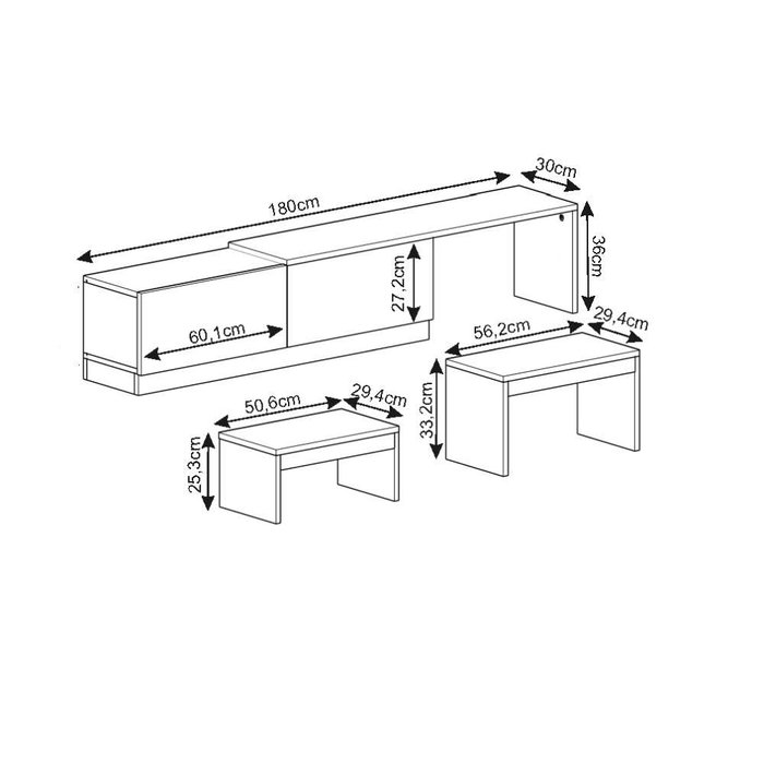 Hanah Home Nest Soporte para TV Antracita y Nogal Antiguo Hanah Home Nest Soporte para TV Antracita y Nogal Antiguo